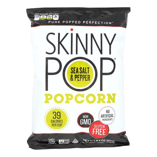 Skinnypop Popcorn Skinny Pop - Sea Salt And Black Pepper - Case Of 12 - 4.4 Oz. - 850251004070