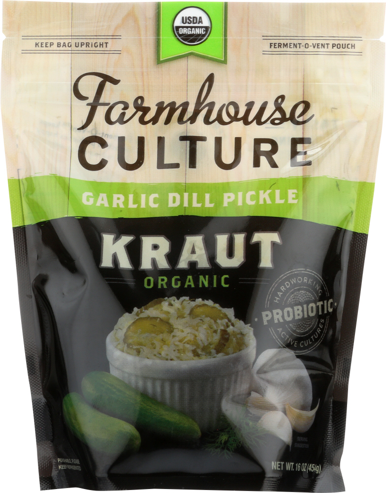 Garlic Dill Pickle Crunchy Kraut Wild Fermented Cabbage, Garlic Dill Pickle - 850273005031