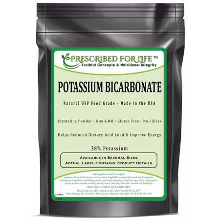 Potassium Bicarbonate - Natural USP Food Grade Crystalline Powder - 39% K, 1 lb - 850353003537