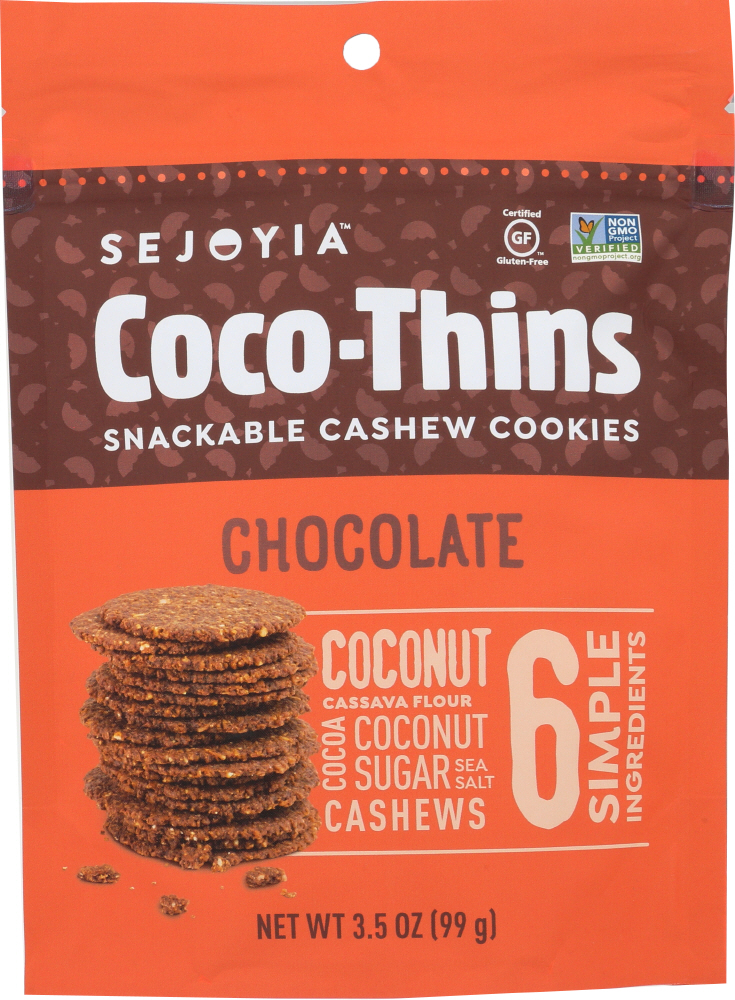 SEJOYIA: Cookie Coco-Thins Chocolate, 3.5 oz - 0850370005675