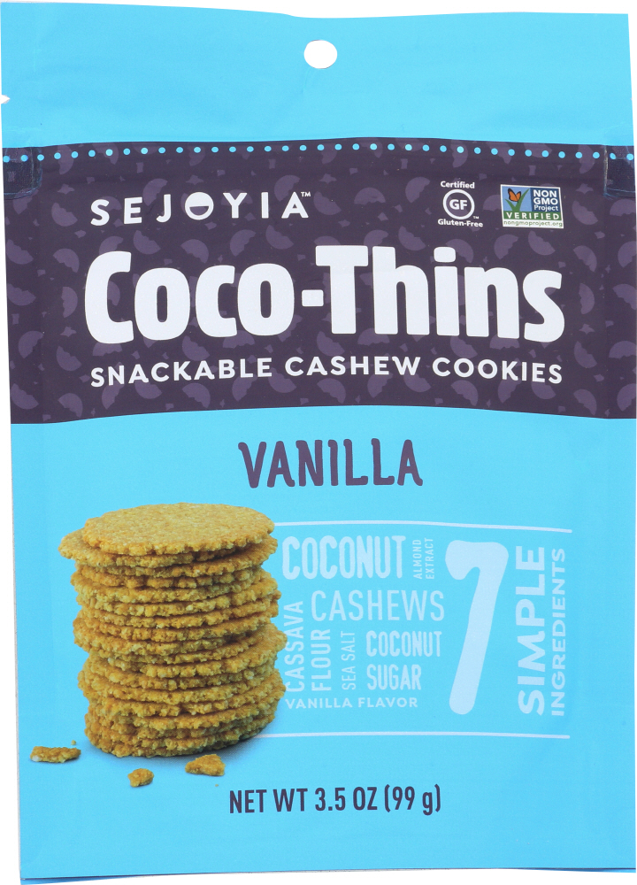 SEJOYIA: Coco-Thins Cashew Cookies, 3.5 oz - 0850370005682