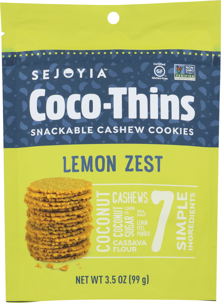 SEJOYIA: Cookie Coco-Thins Lemon Zest, 3.5 oz - 0850370005699