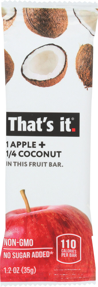 1 Apple + 1/4 Coconut Fruit Bar, Apple + Coconut - 850397004538