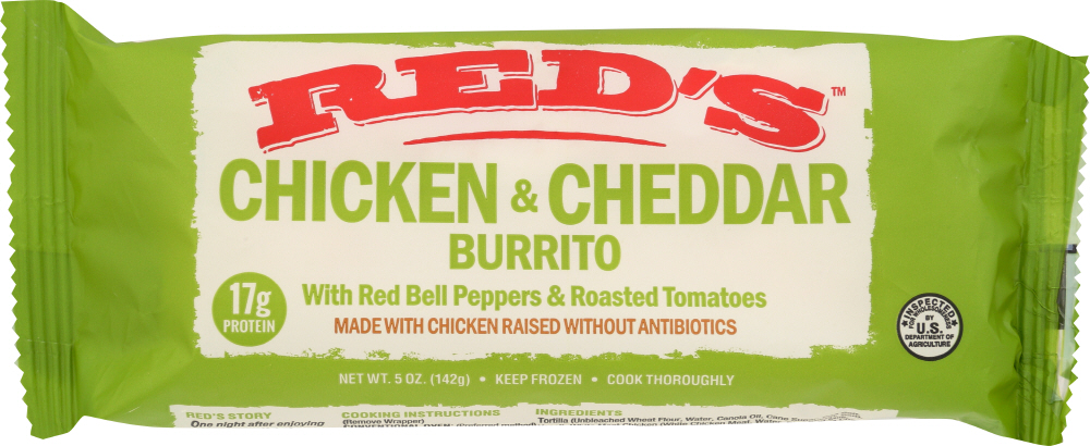 RED’S: Natural Foods Chicken & Cheese Burrito, 5 oz - 0850416002224