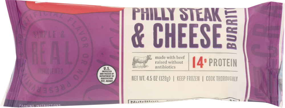 REDS: Burrito Philly Steak Cheese, 4.5 oz - 0850416002644