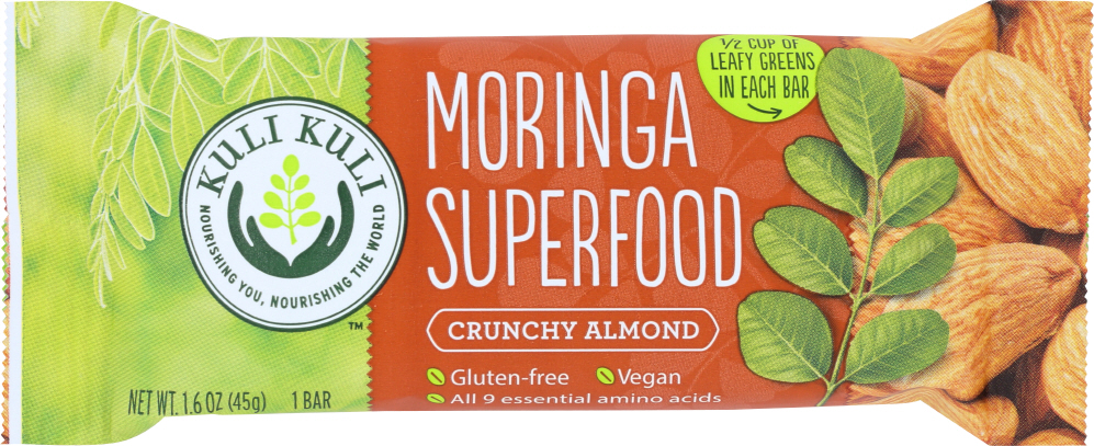 KULI KULI MO: Moringa Superfood Bar Crunchy Almond, 1.6 Oz - 0850460005004