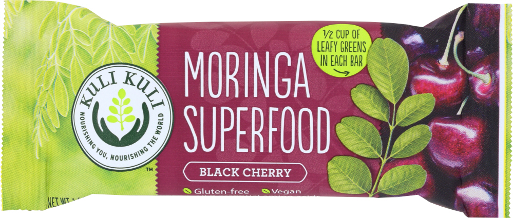 KULI KULI MO: Moringa Superfood Bar Black Cherry 1.6 Oz - 0850460005011