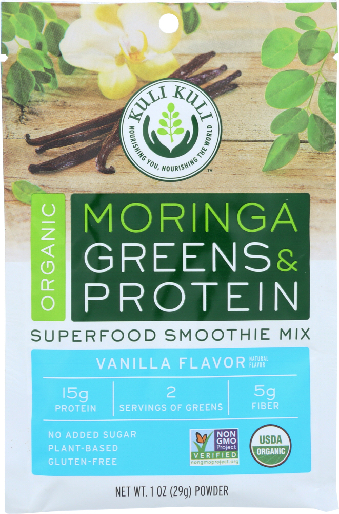 KULI KULI MO: Moringa Greens And Protein Vanilla 29 Grams - 0850460005301