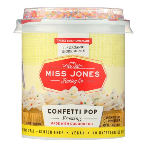 Miss Jones Baking Co. Confetti Pop Frosting - Case Of 6 - 11.98 Oz - 850475006102