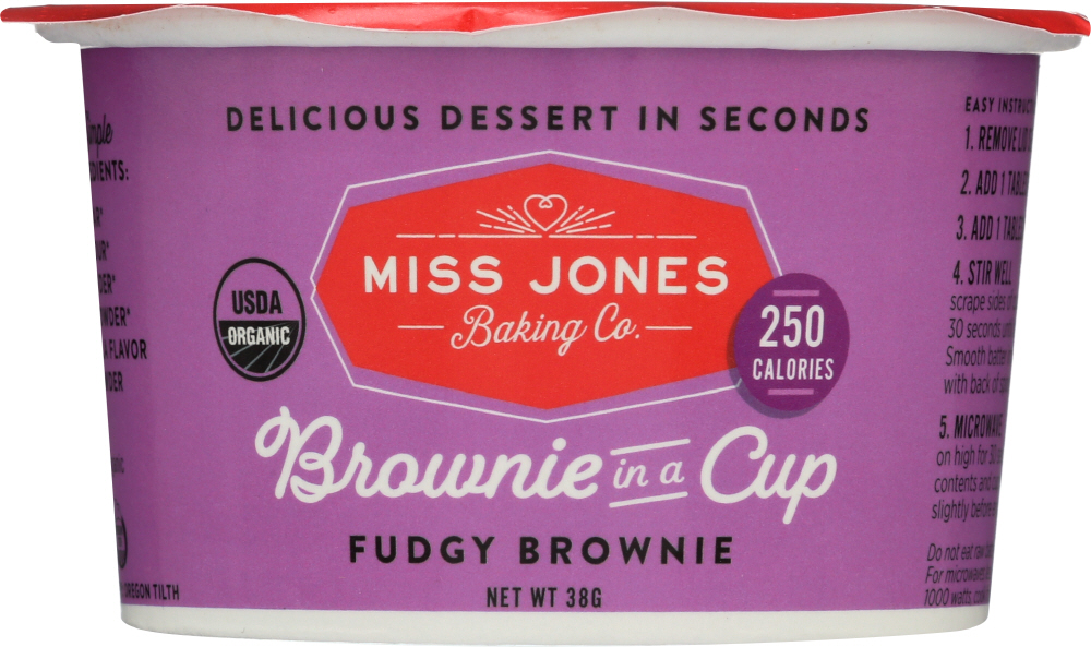 MISS JONES BAKING CO: Brownie in a Cup Fudgy Brownie, 1.34 oz - 0850475006492