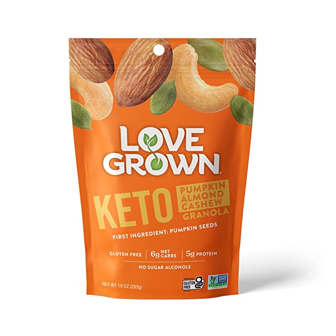  Love Grown Pumpkin Almond Cashew Keto Granola, 10 oz - 850563002153