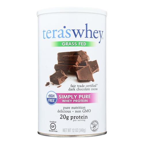 TERA’S WHEY: rBGH Free Whey Protein Fair Trade Dark Chocolate, 12 oz - 0850628002180