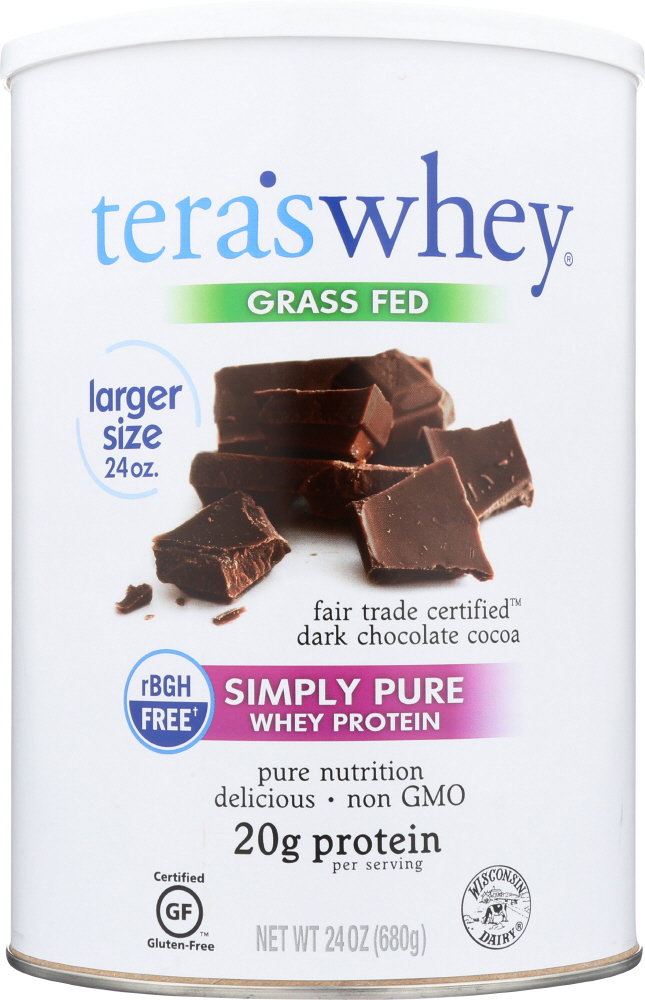 Tera's Whey Protein - Rbgh Free - Fair Trade Dark Chocolate - 24 Oz - 850628002975