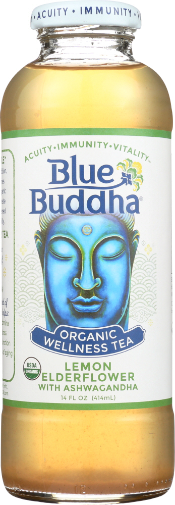 BLUE BUDDHA: Lemon Elderflower Organic Tea, 14 oz - 0850659004054