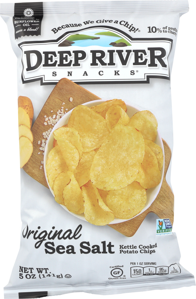Deep River Snacks, Kettle Cooked Potato Chips, Salted, Salted - 850668000818