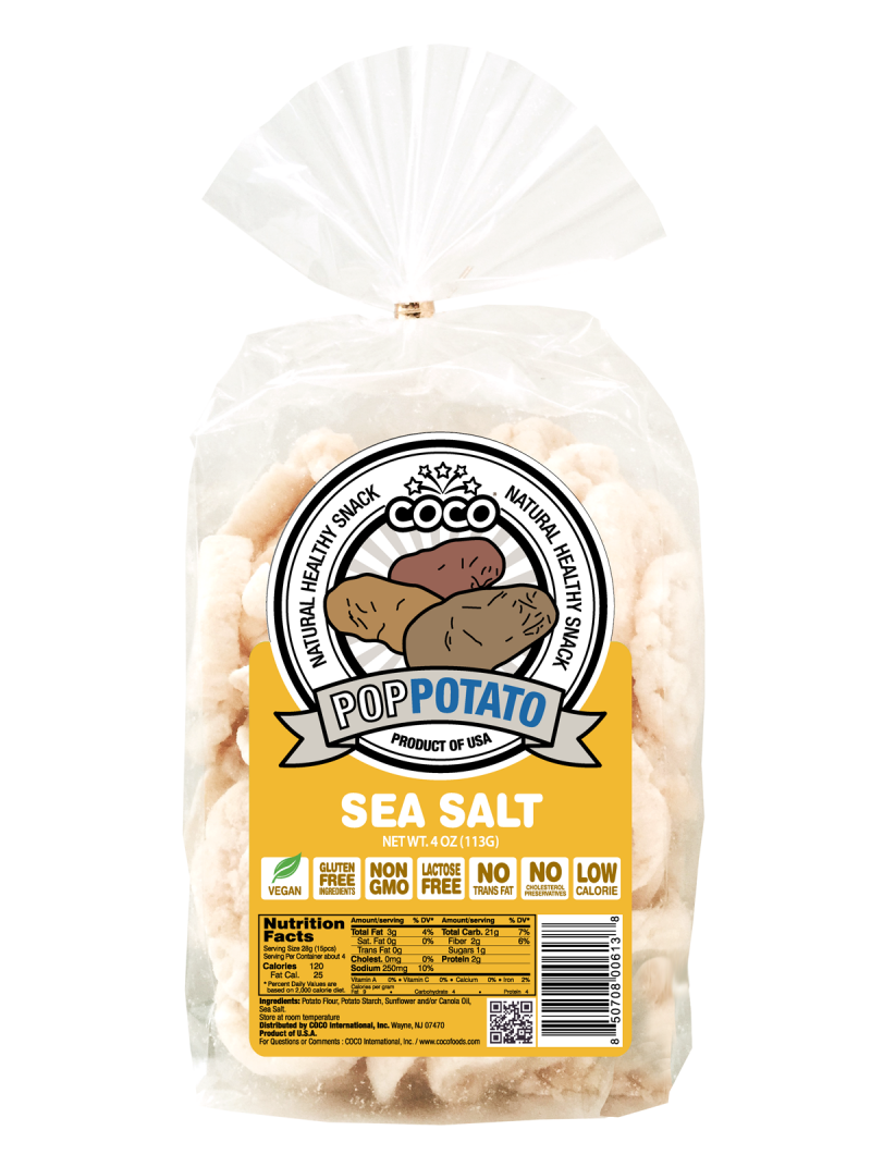 COCO LITE: Pop Potato Sea Salt, 4 oz - 0850708006138