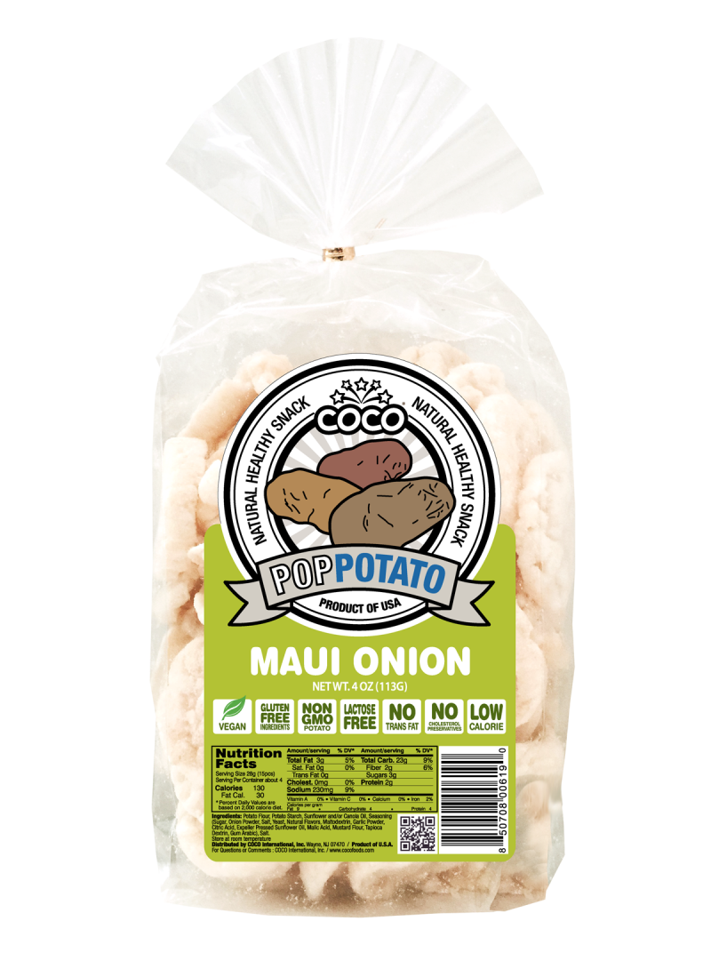 COCO LITE: Pop Potato Maui Onion, 4 oz - 0850708006190