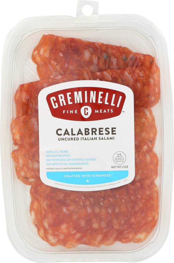 CREMINELLI FINE MEATS: Calabrese Uncured Italian Salami Sliced, 2 oz - 0850732006036