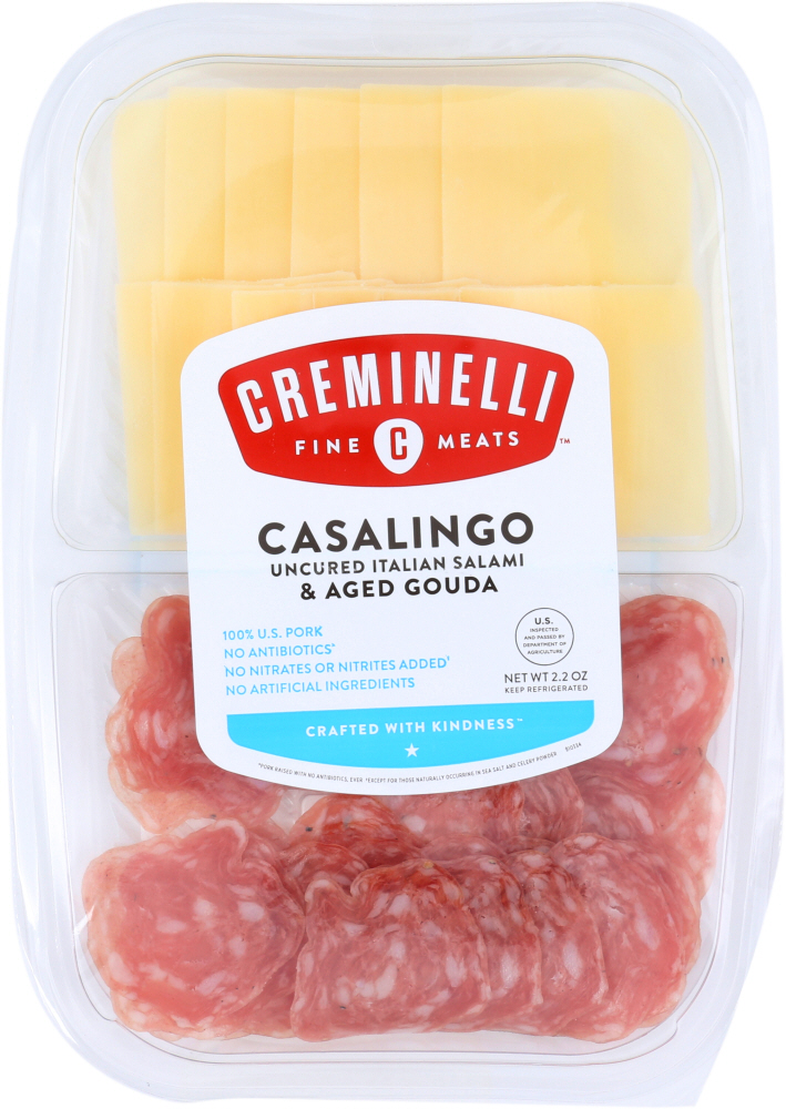 Casalingo Uncured Italian Salami With Aged Gouda Cheese Artisan Charcuterie Snack, Casalingo With Aged Gouda Cheese - 850732006456