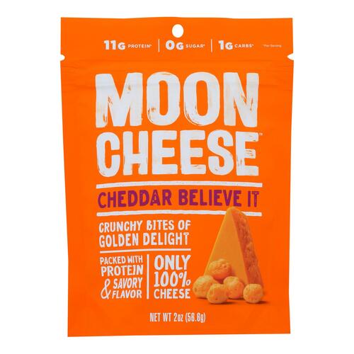 Moon Cheese's Cheddar Dehydrated Cheese Snack - Case Of 12 - 2 Oz - 850808005000