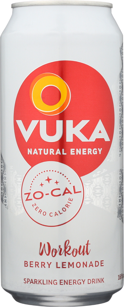 VUKA ENERGY DRINKS: Zero Calorie Workout Berry Lemonade, 16 fo - 0850945002078