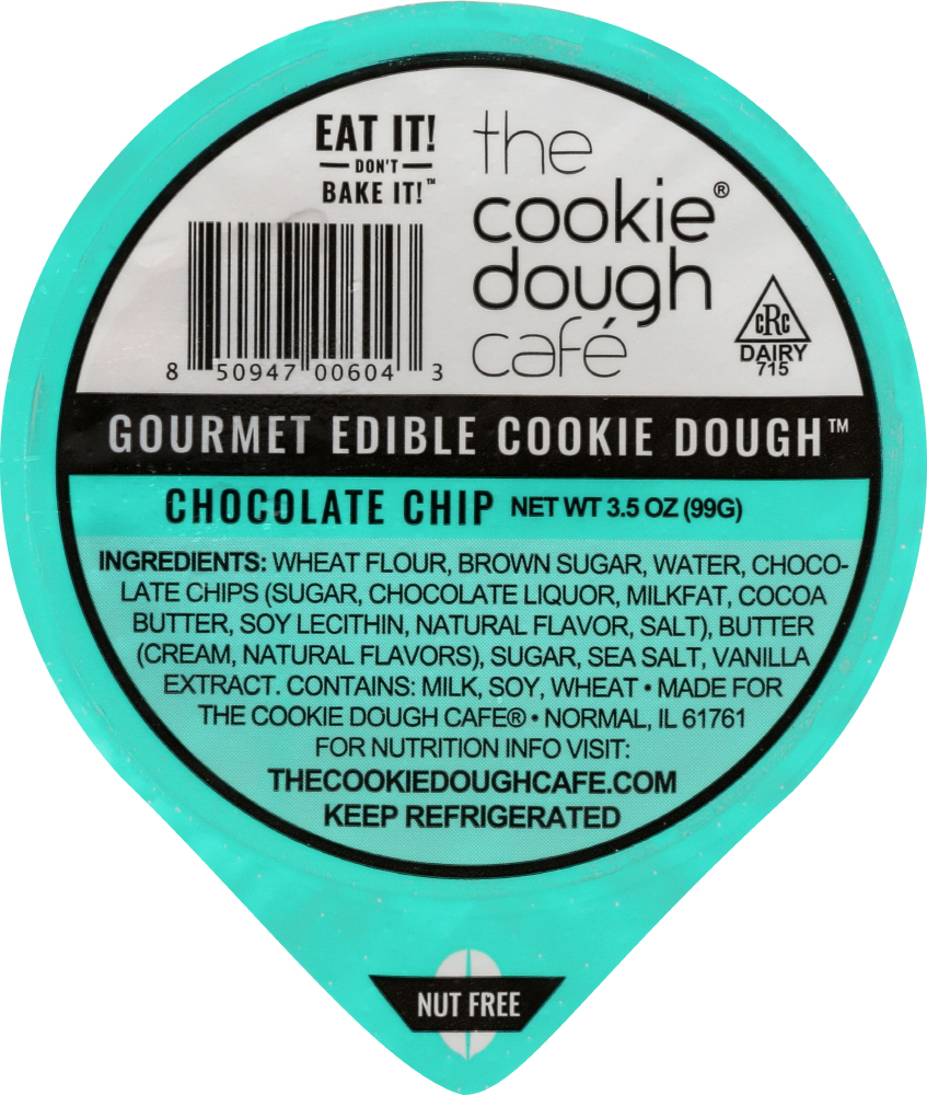 Chocolate Chip Gourmet Edible Cookie Dough, Chocolate Chip - 850947006043