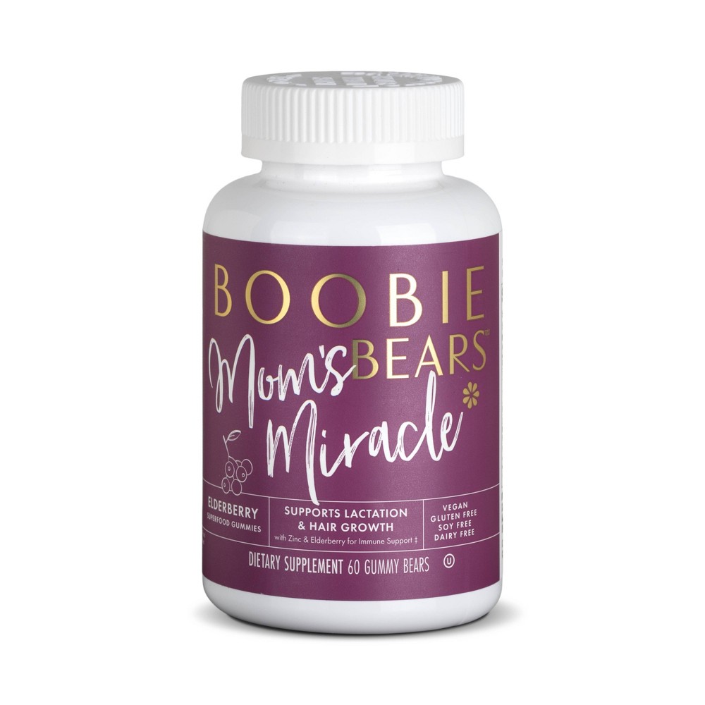 Boobie Bears Lactation Gummies, Lactation Supplement for Increased Breast Milk, Breastfeeding Vegan Supplements - 60ct - 850975006657