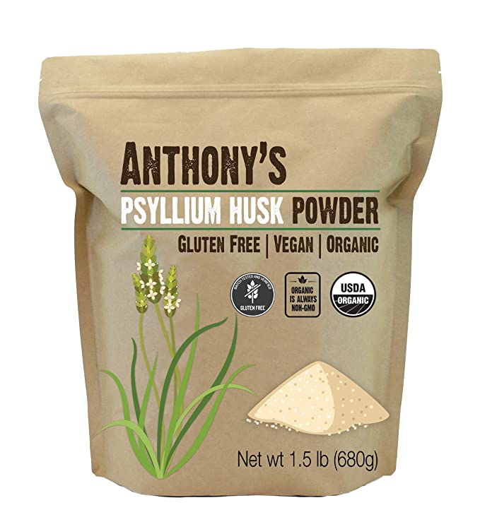  Anthony's Organic Psyllium Husk Powder, 1.5 lb, Gluten Free, Non GMO, Finely Ground, Keto Friendly  - 851031007236
