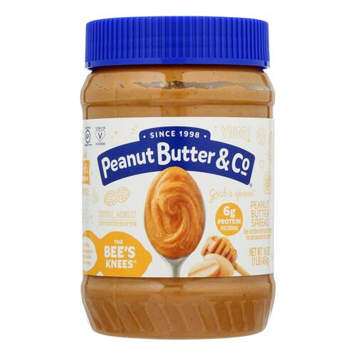 PEANUT BUTTER & CO: The Bee’s Knees Peanut Butter Blended with Scrumptious Honey, 16 oz - 00851087000250