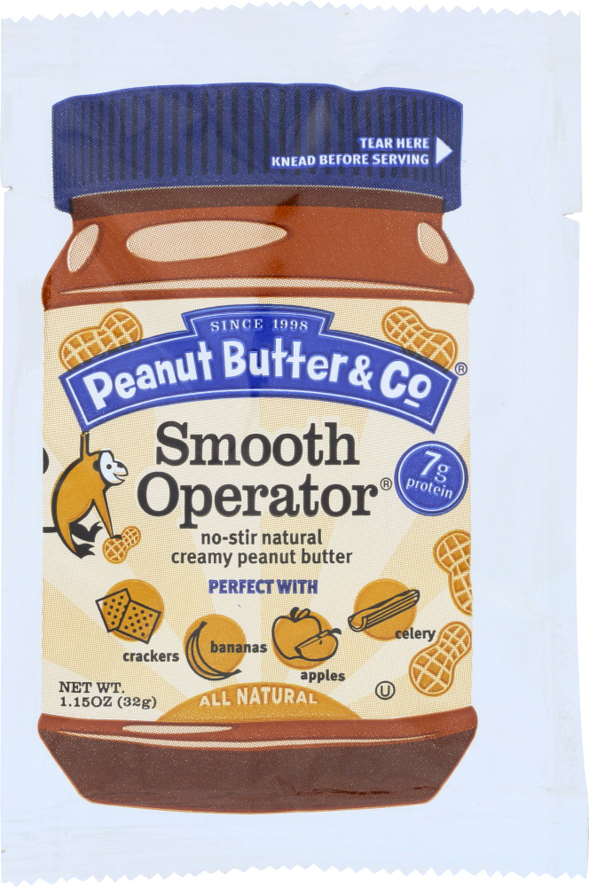 PEANUT BUTTER & CO: Smooth Operator Peanut Butter Squeeze Pack, 1.15 oz - 0851087000311