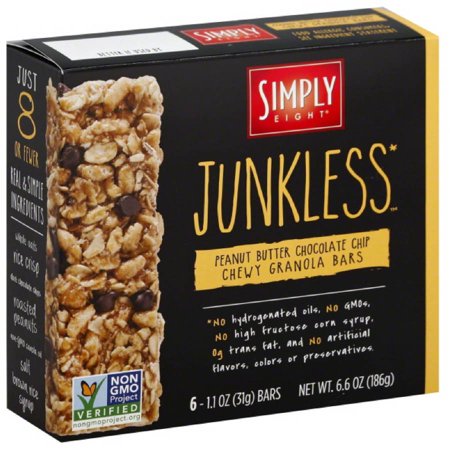 SIMPLY EIGHT: Bar Granola Peanut Butter Chocolate Chip Chewy, 6.6 oz - 0851100003022
