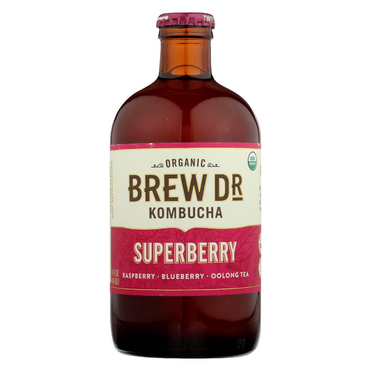 BREW DR KOMBUCHA: Superberry, 14 oz - 0851107003032