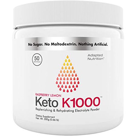 Keto K1000 Electrolyte Powder Boost Energy & Beat Leg Cramps No Maltodextrin or Sugar Raspberry Lemon 50 Servings - 851173007170