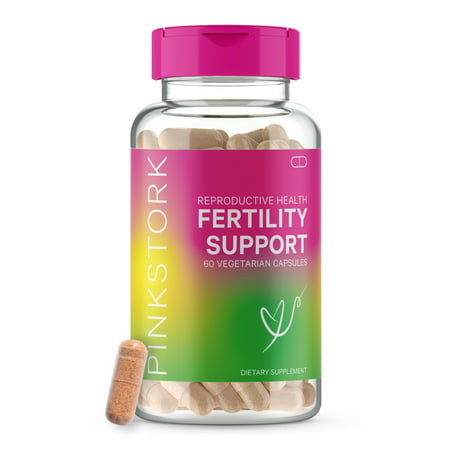 Pink Stork Fertility Supplements for Women: Vitex + Biotin + Ashwagandha + Folate 60 Capsules - 851204007346