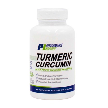 Performance Inspired Nutrition - Turmeric Curcumin All-Natural Capsules – Proven Joint & Healthy Inflammatory Support - Contains Added Black Pepper & Antioxidants – Big 60 Count - 851324007295