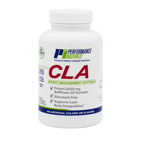 Performance Inspired Nutrition High Potency 1000 mg CLA Softgels - Used For Weight Loss & Fat Loss - Retain Lean Muscle Mass - Stimulant Free - Non-Artificial - BIG 120 Count - 851324007813