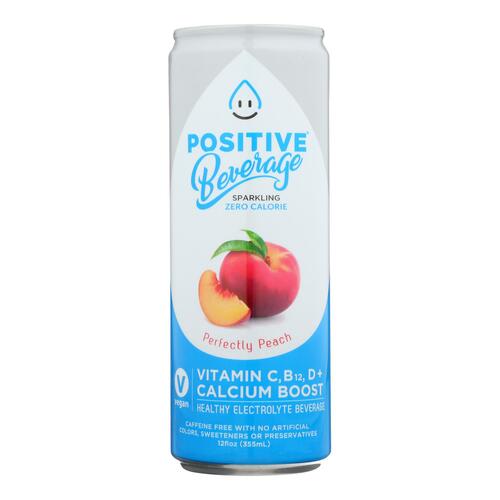 Positive H20 - Sparkling Bev Perfectly Peach - Case Of 12 - 12 Fz - 851432005183