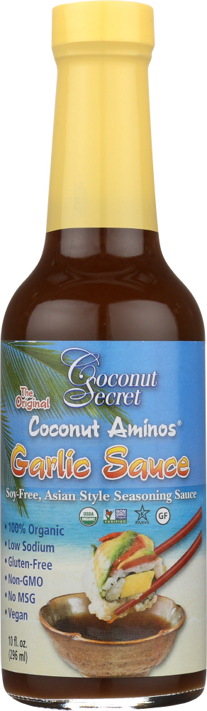 COCONUT SECRET: The Original Coconut Aminos Sauce Garlic, 10 oz - 0851492002245