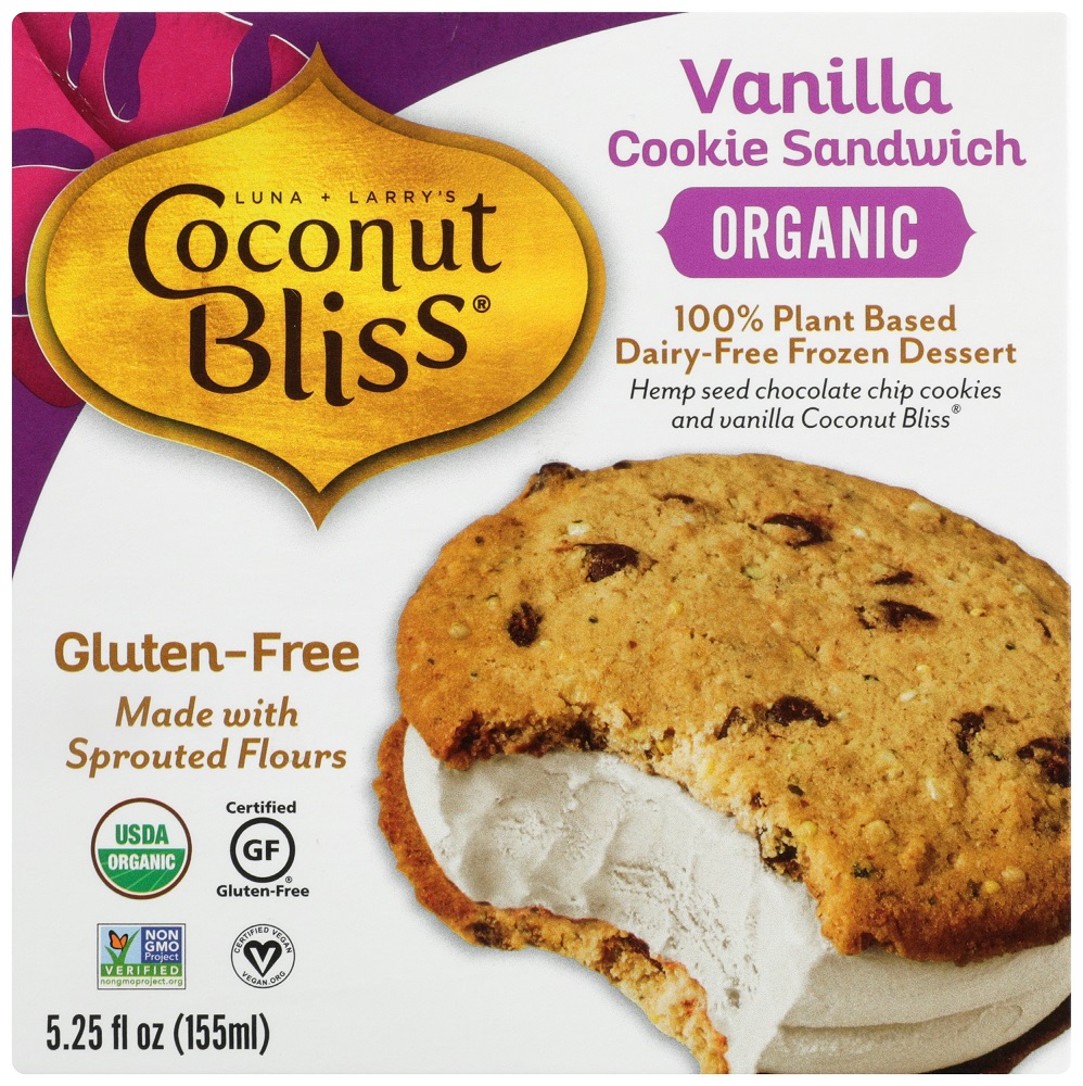 LUNA & LARRYS COCONUT BLISS: Organic Vanilla Cookie Sandwich, 5.25 fl oz - 0851499006123