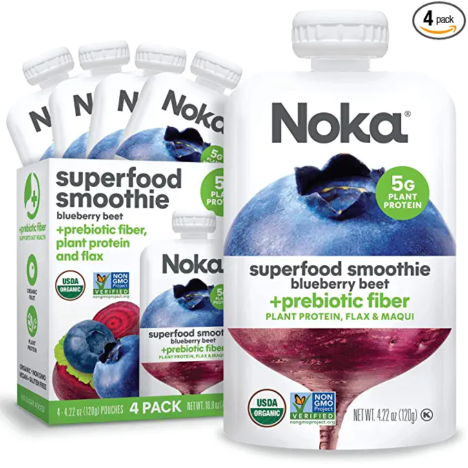 NOKA Organic Blueberry Beet Superfood Smoothie, 4.22 OZ - 851554006570