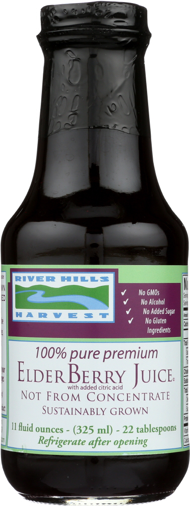 RIVER HILLS HARVEST: Pure ElderBerry Juice, 11 oz - 0851569003403