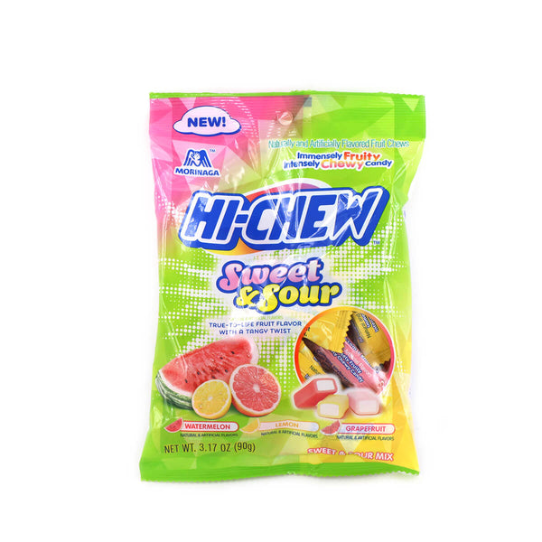 Sweet & Sour Mix Flavored Fruit Chews, Watermelon, Lemon, Grapefruit - 851681008126