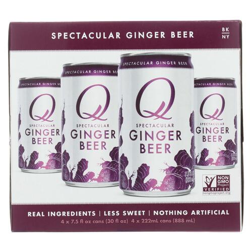 Q Drinks Soda - Ginger Beer - Can - Case Of 6 - 4/7.5fl Oz - 0851694003804
