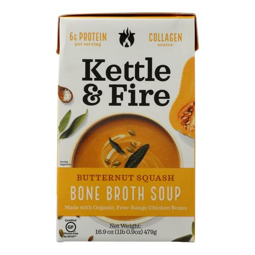 Kettle And Fire Soup - Butternut Squash Soup - Case Of 6 - 16.9 Oz. - 851702007268