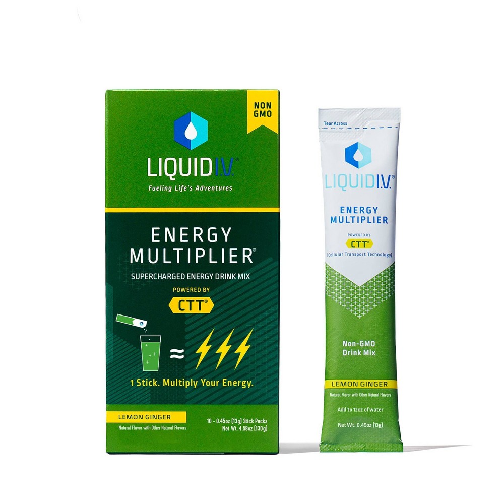 Liquid I.V. Energy Multiplier Supplements - Lemon Ginger - 10ct - 851741008400