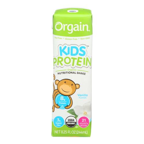 Orgain Organic Nutrition Shake - Vanilla Kids - 8.25 Fl Oz - Case Of 12 - 851770003018
