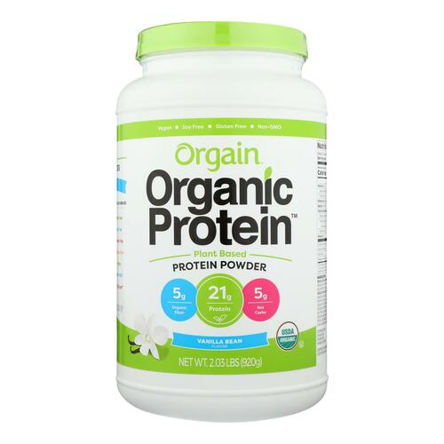 ORGAIN: Organic Protein Plant Based Powder Sweet Vanilla Bean, 2.03 lb - 0851770003254