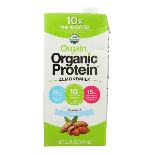 Orgain Organic Protein Almond Milk - Unsweetened Vanilla - Case Of 6 - 32 Fz - 851770003643