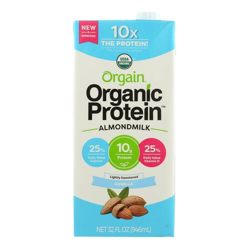 ORGAIN: Organic Almond Milk Lightly Sweetened Vanilla, 32 oz - 0851770003650
