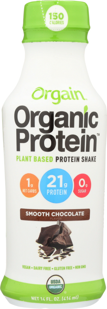 ORGAIN: Smooth Chocolate Protein Shake, 14 oz - 0851770006705